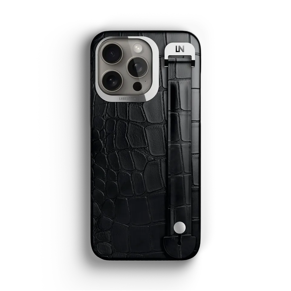 Label Noir iPhone 15 Pro deksel krokodille MagSafe svart
