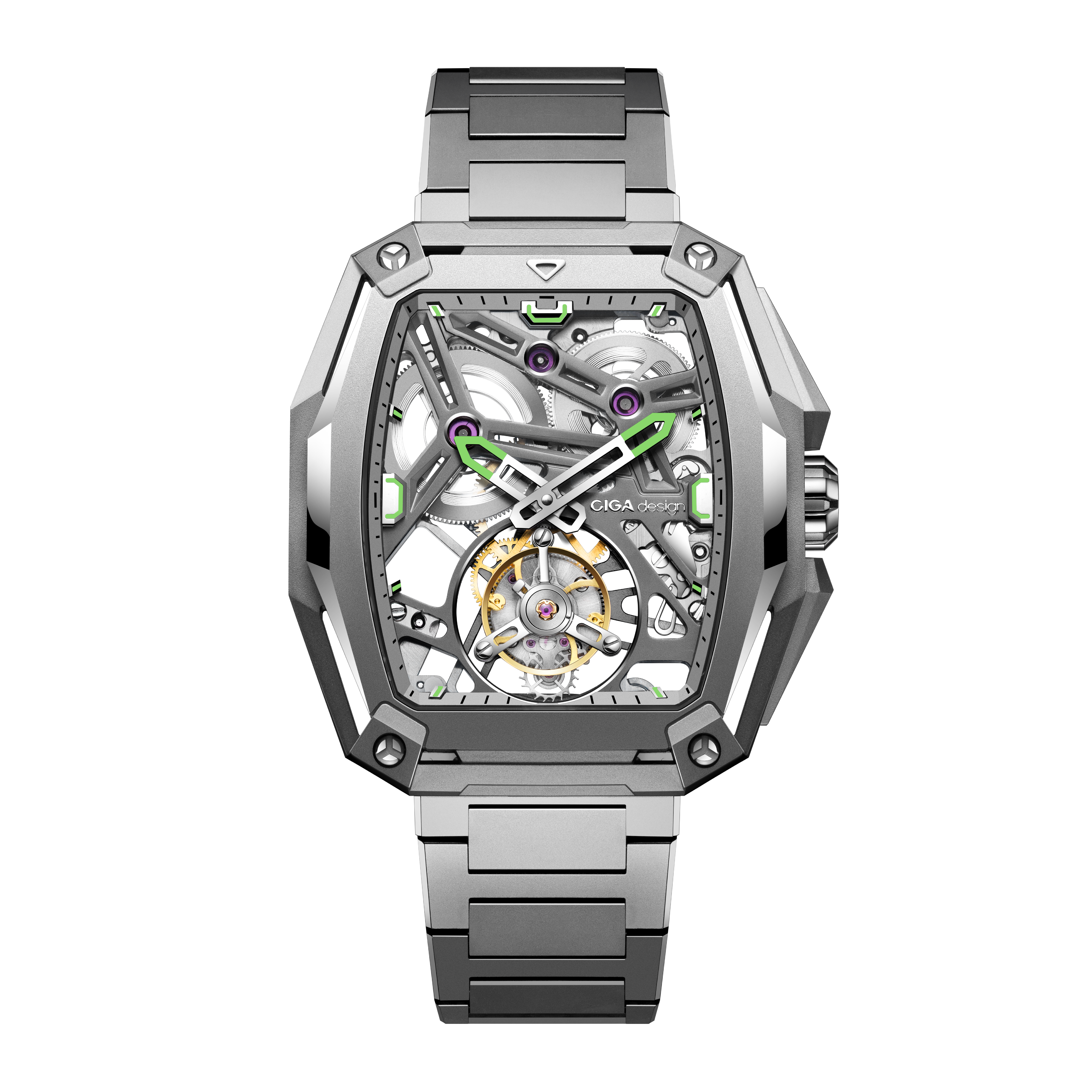 CIGA Design Hunter Tourbillon skjelett titan blå