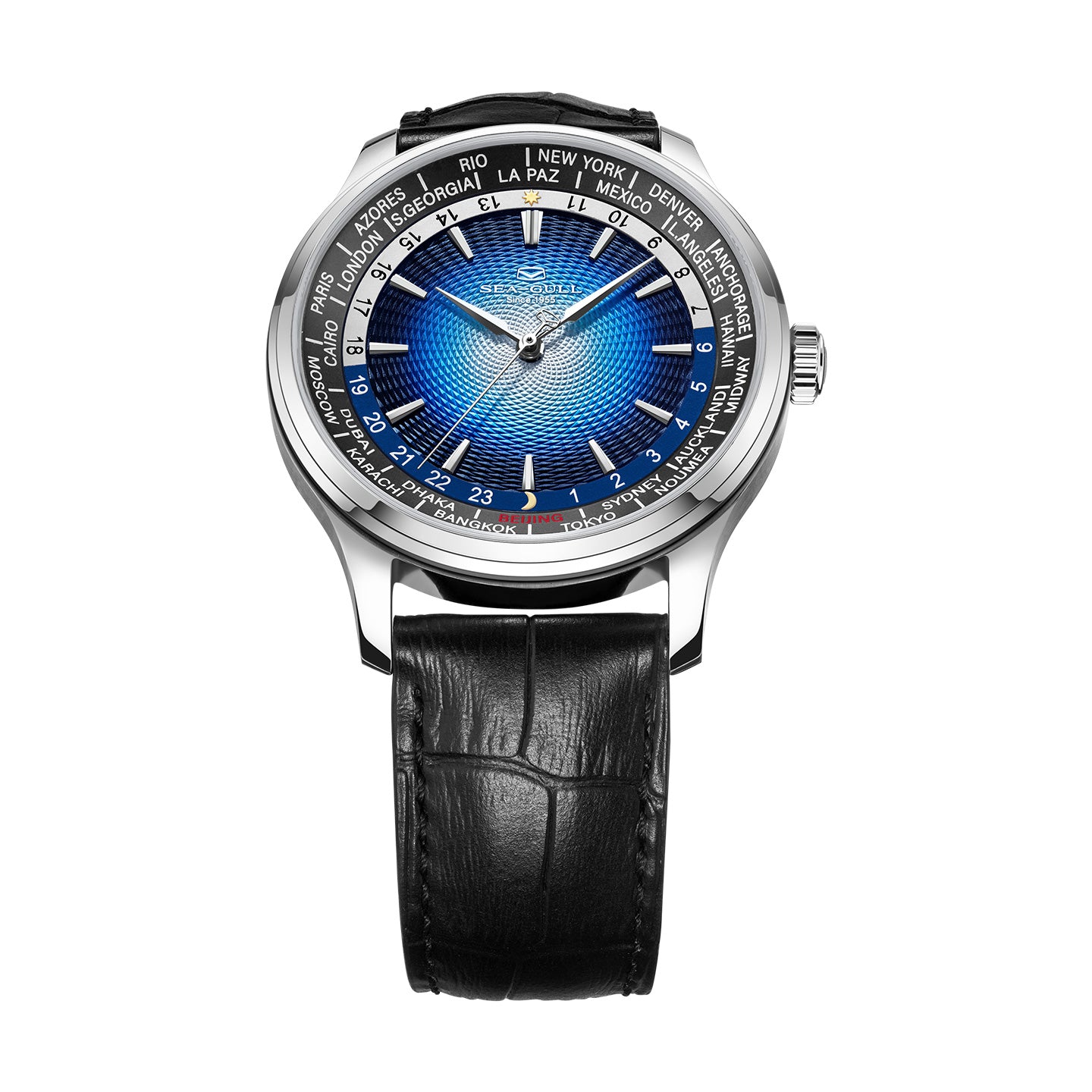 Sea-gull Extraordinary 819.12.1084 herreklokke hvit GMT