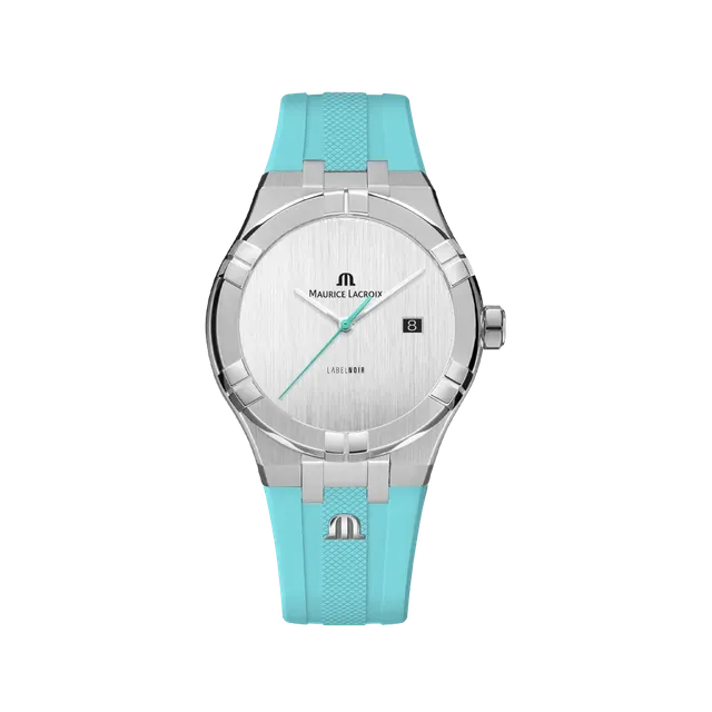 Label Noir Aikon Automatic 42MM klokke svart babyblå gummi