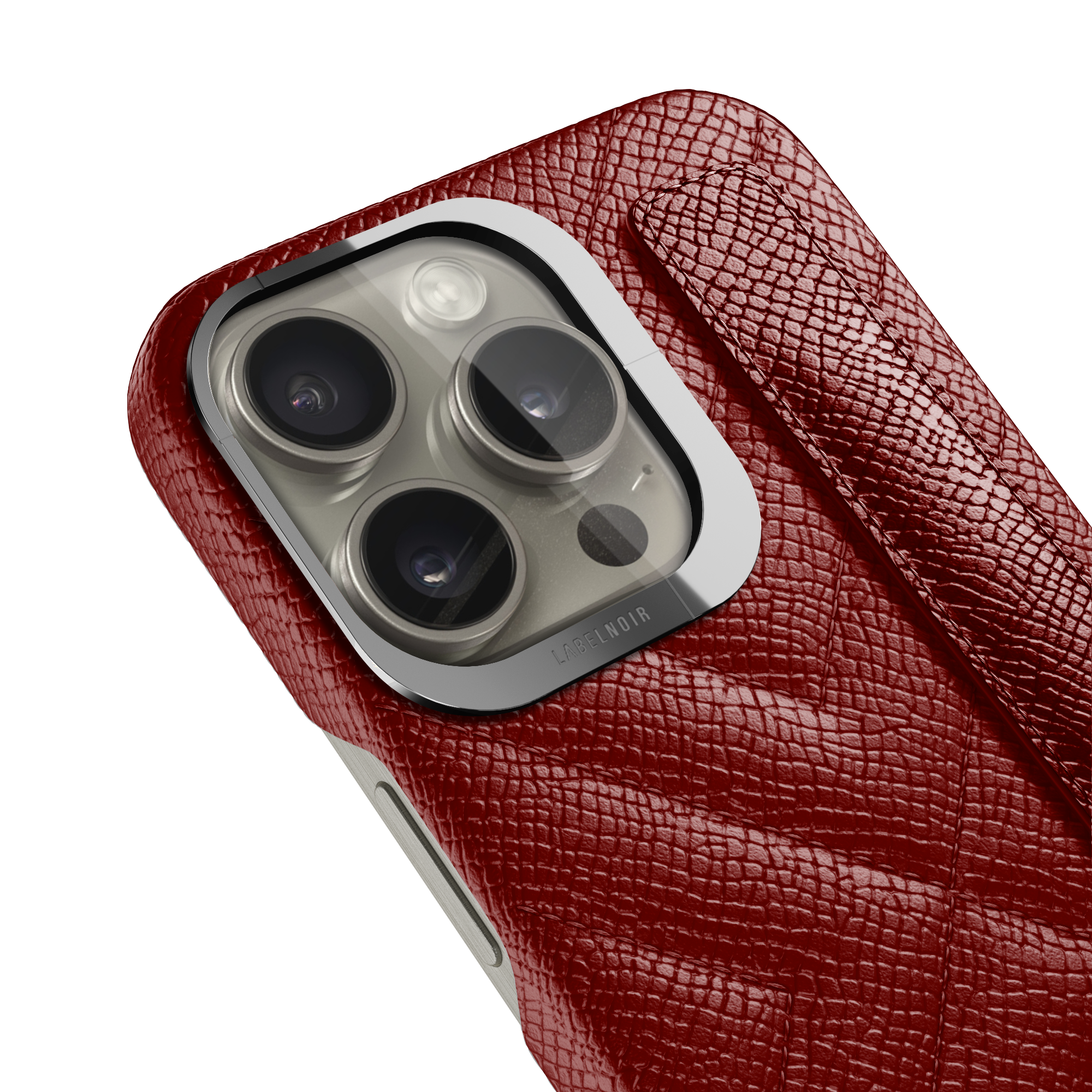 Label Noir Quilted iPhone 15 Pro Max deksel svart lær