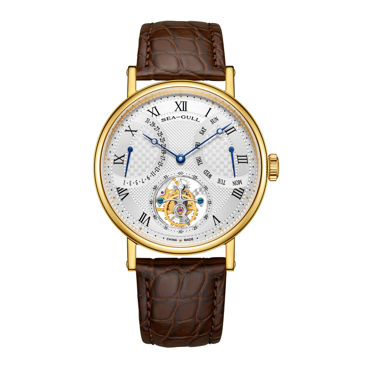 Sea-gull Heritage Complete Calendar 41mm tourbillon hvit