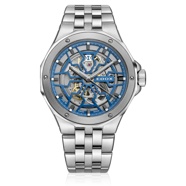 Edox Delfin Mecano Automatic herreklokke åpent urverk