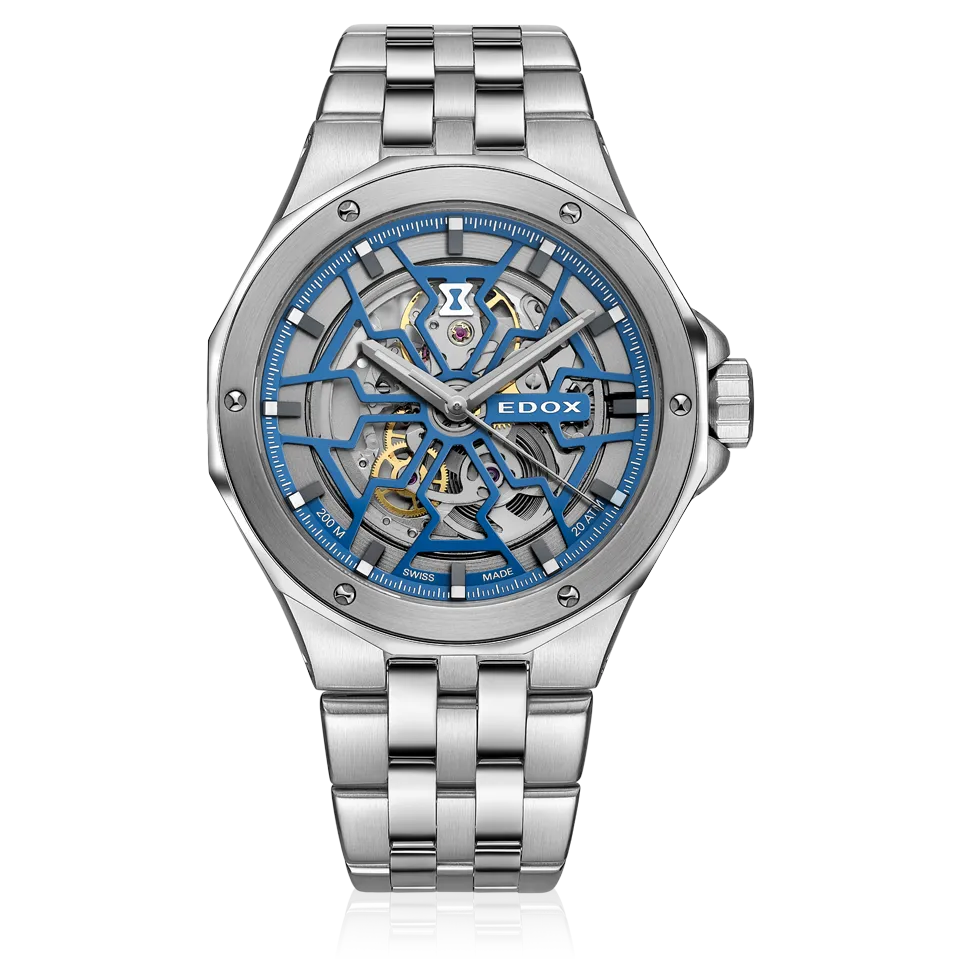 Edox Delfin Mecano Automatic herreklokke åpent urverk