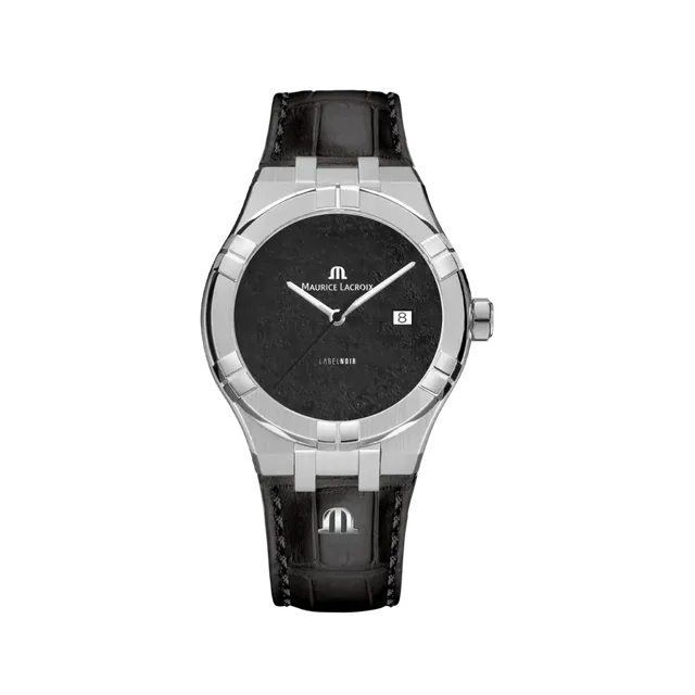 Label Noir Aikon Automatic 42MM klokke hvit svart lær