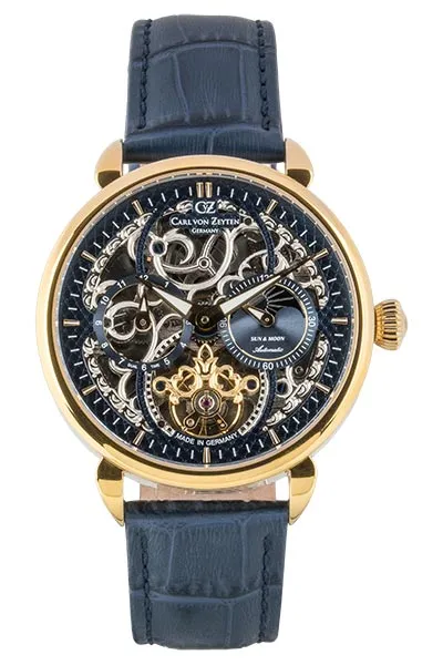Carl von Zeyten Neukirch CVZ0005GBLS klokke blå dual time
