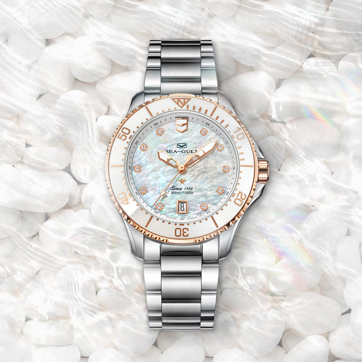 Sea-gull Ocean Lady 816.12.1211 dykkerklokke perlemor 40mm