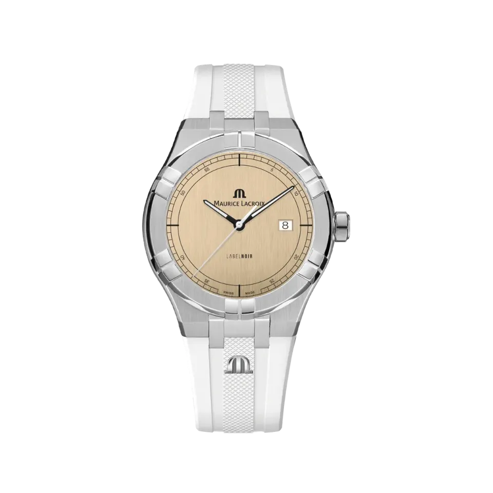 Label Noir Aikon Automatic 42MM klokke krem gummi