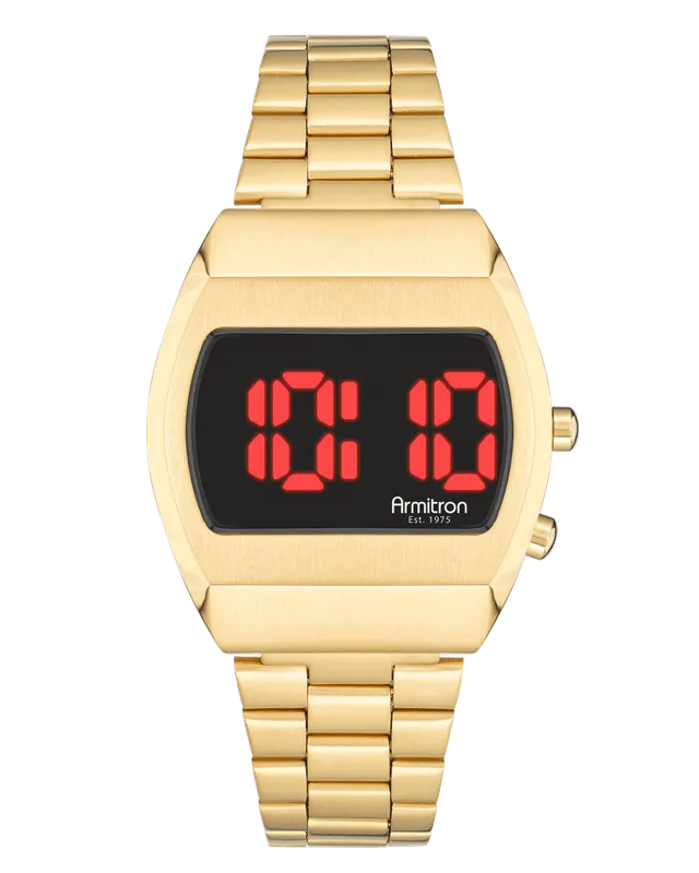 Armitron Griffy 37 mm digitalklokke gull/rød LED