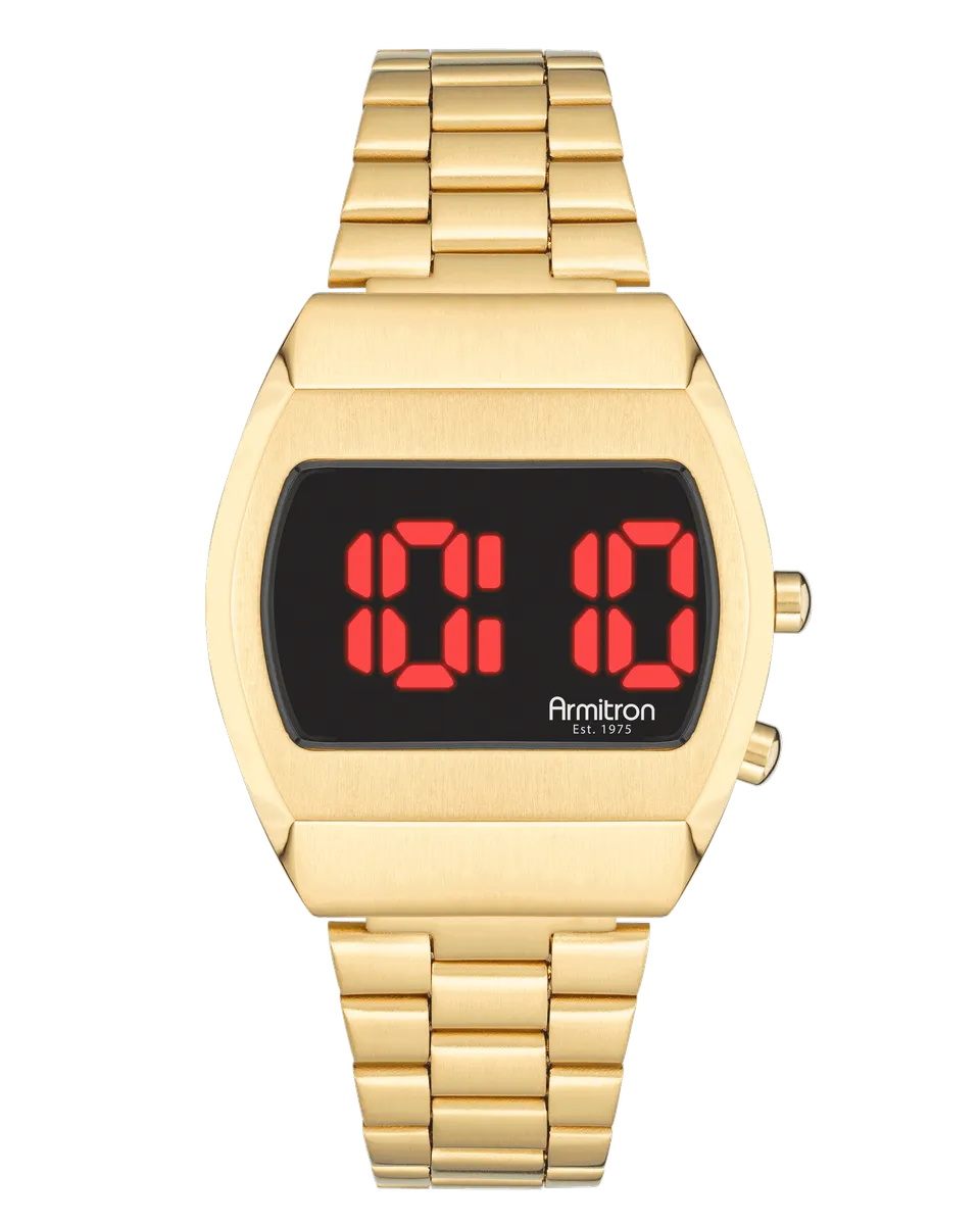 Armitron Griffy 37 mm digitalklokke gull/rød LED