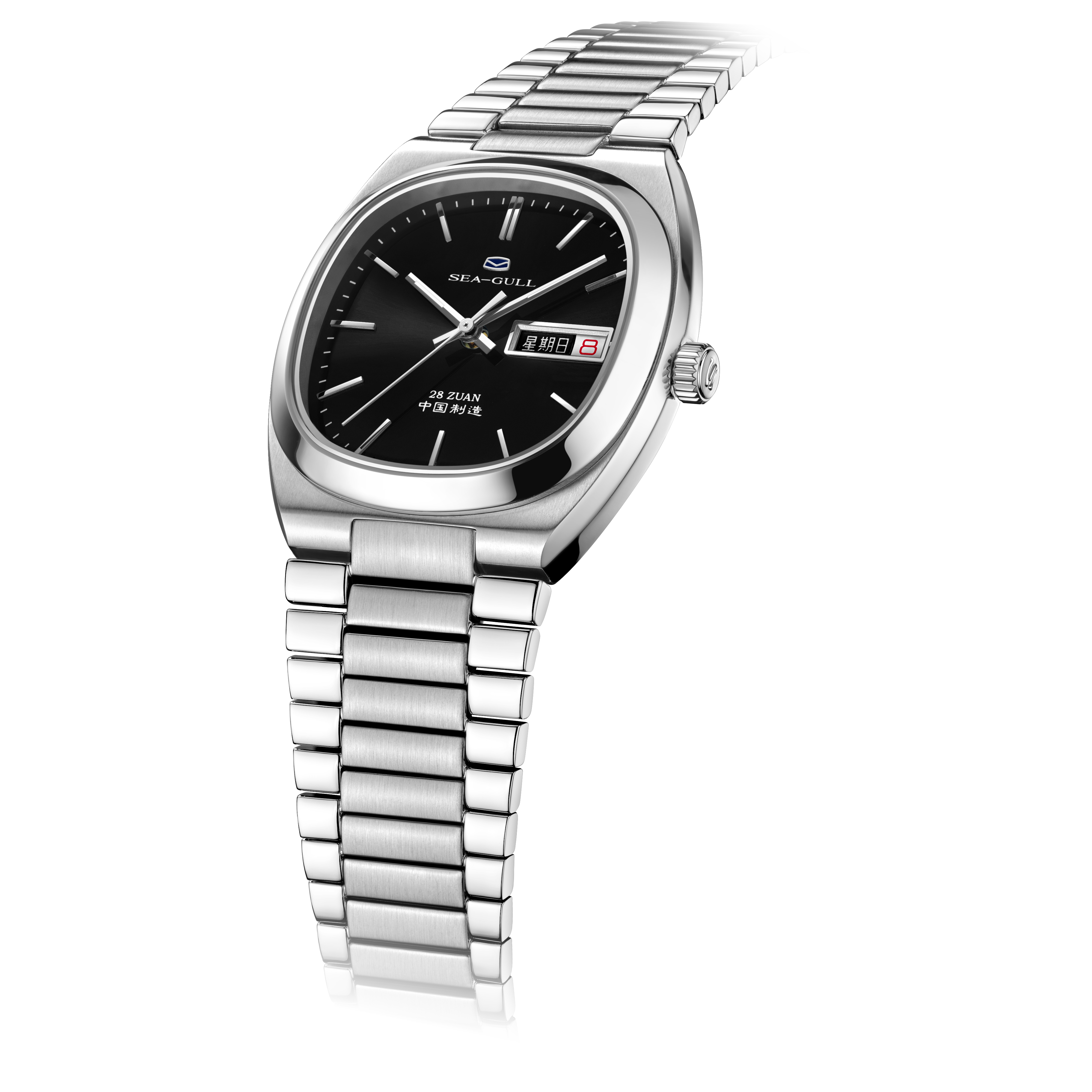 Sea-gull 826.12.1051 dressklokke automatisk hvit 34mm