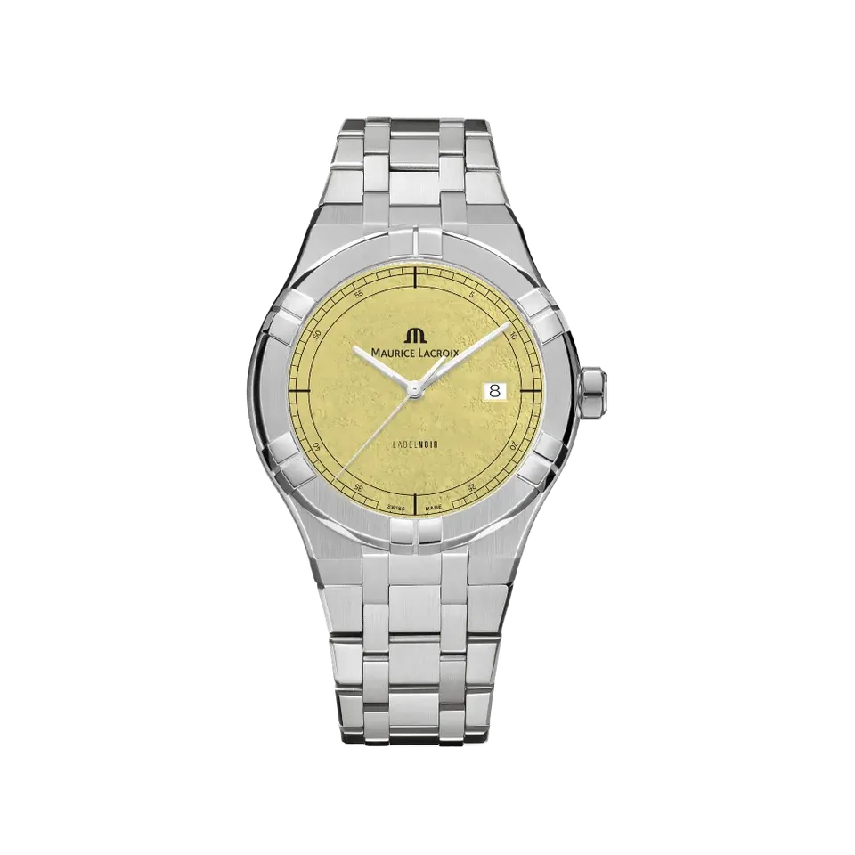 Label Noir Aikon Automatic 42MM klokke hvit gul laser stål