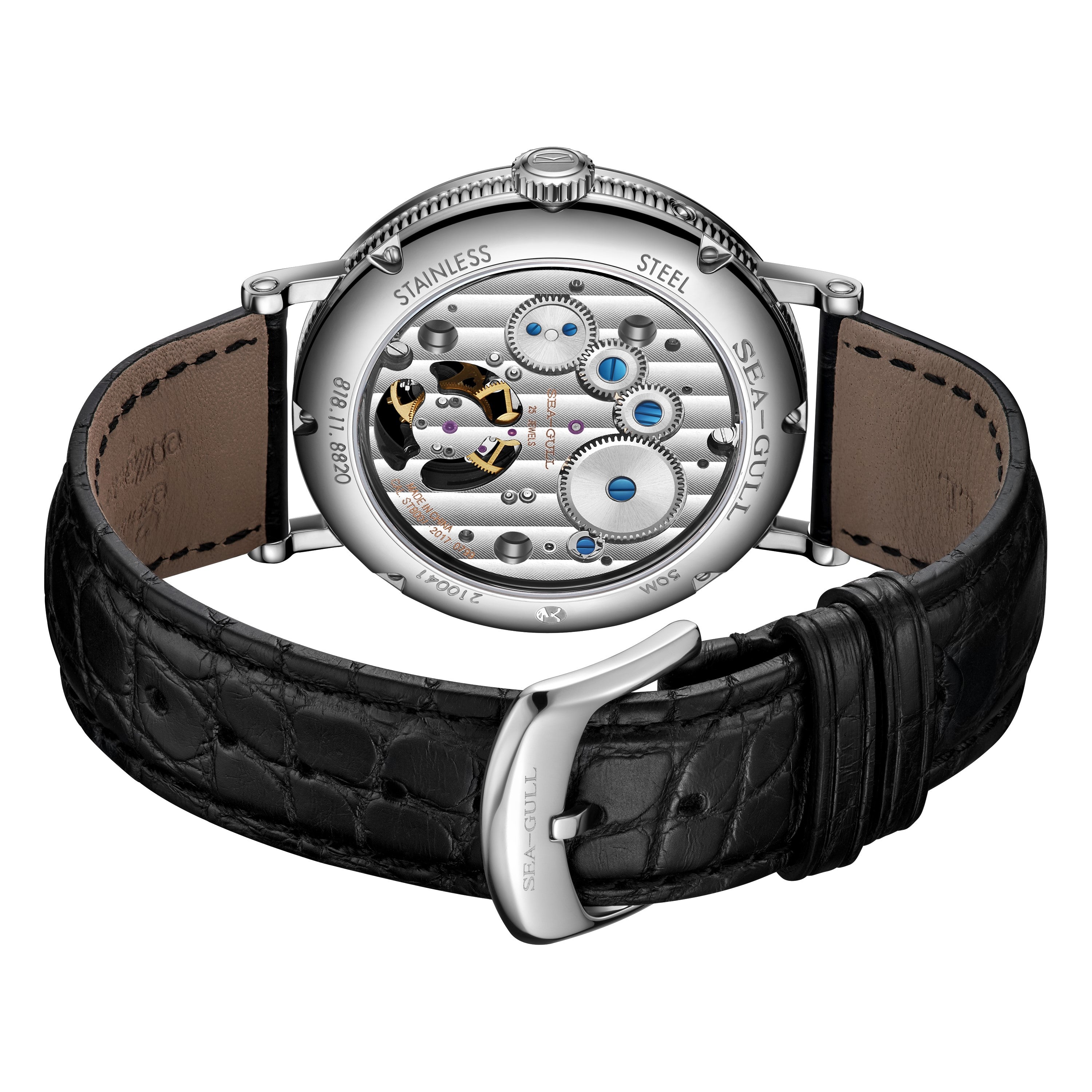 Sea-gull Heritage 818.11.8820 tourbillon hvit stål 41mm