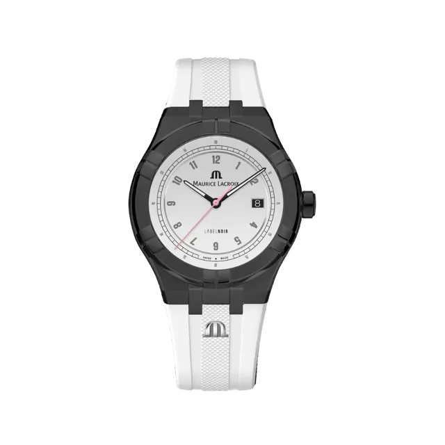 Label Noir Aikon Automatic 42MM klokke svart PVD hvit rem