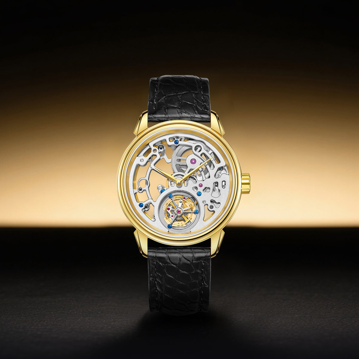 Sea-gull Artisan Heritage 518.98.6200K skjelett herreur gul
