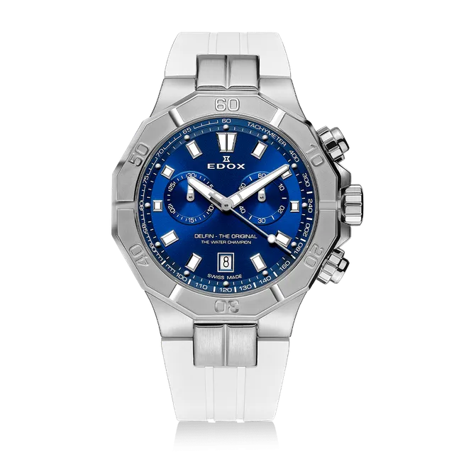 Edox Delfin Chronograph herreklokke stål