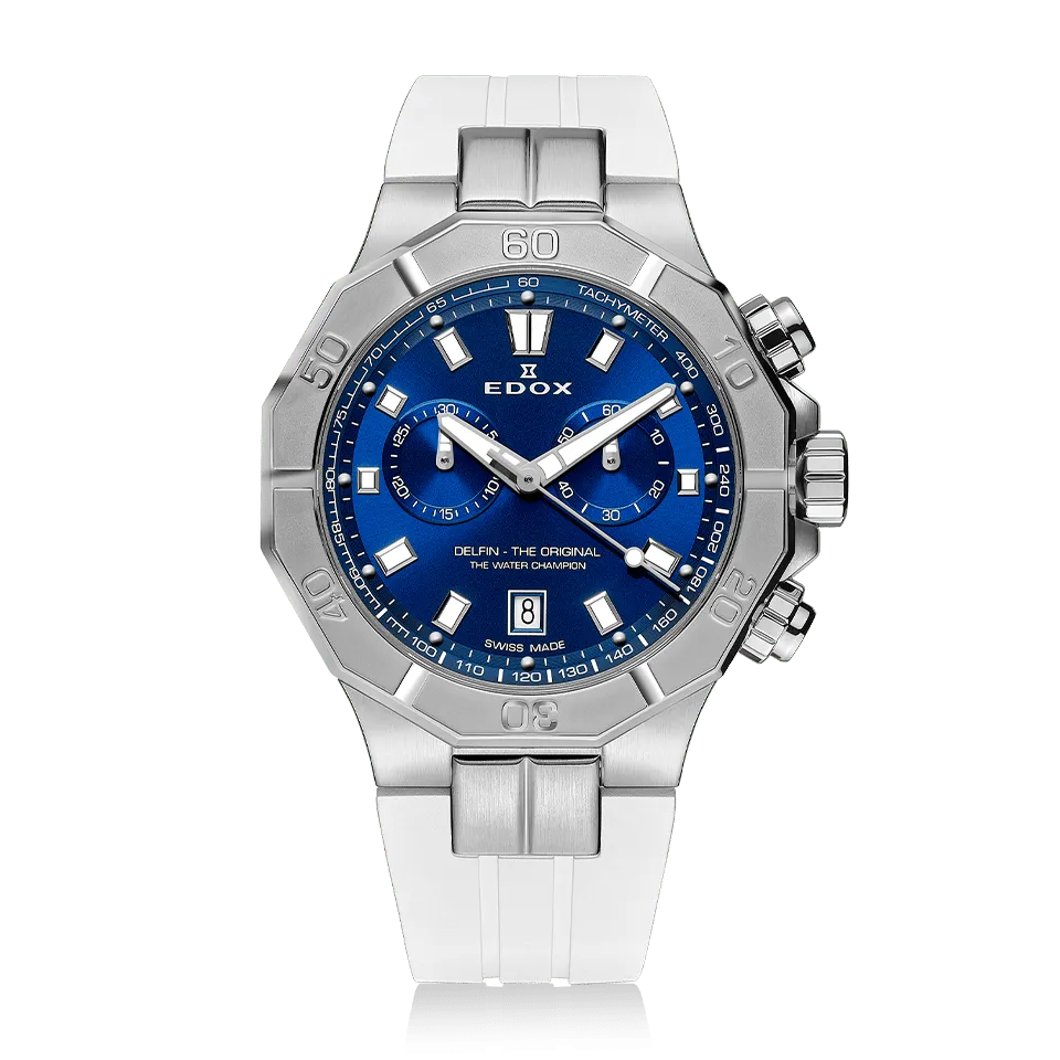 Edox Delfin Chronograph herreklokke stål