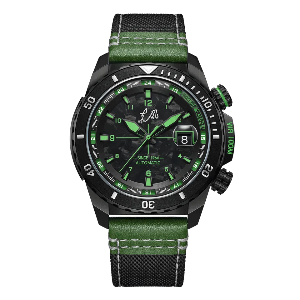 Sea-gull Dongfeng 814.22.2100 taktisk klokke grønn 44mm