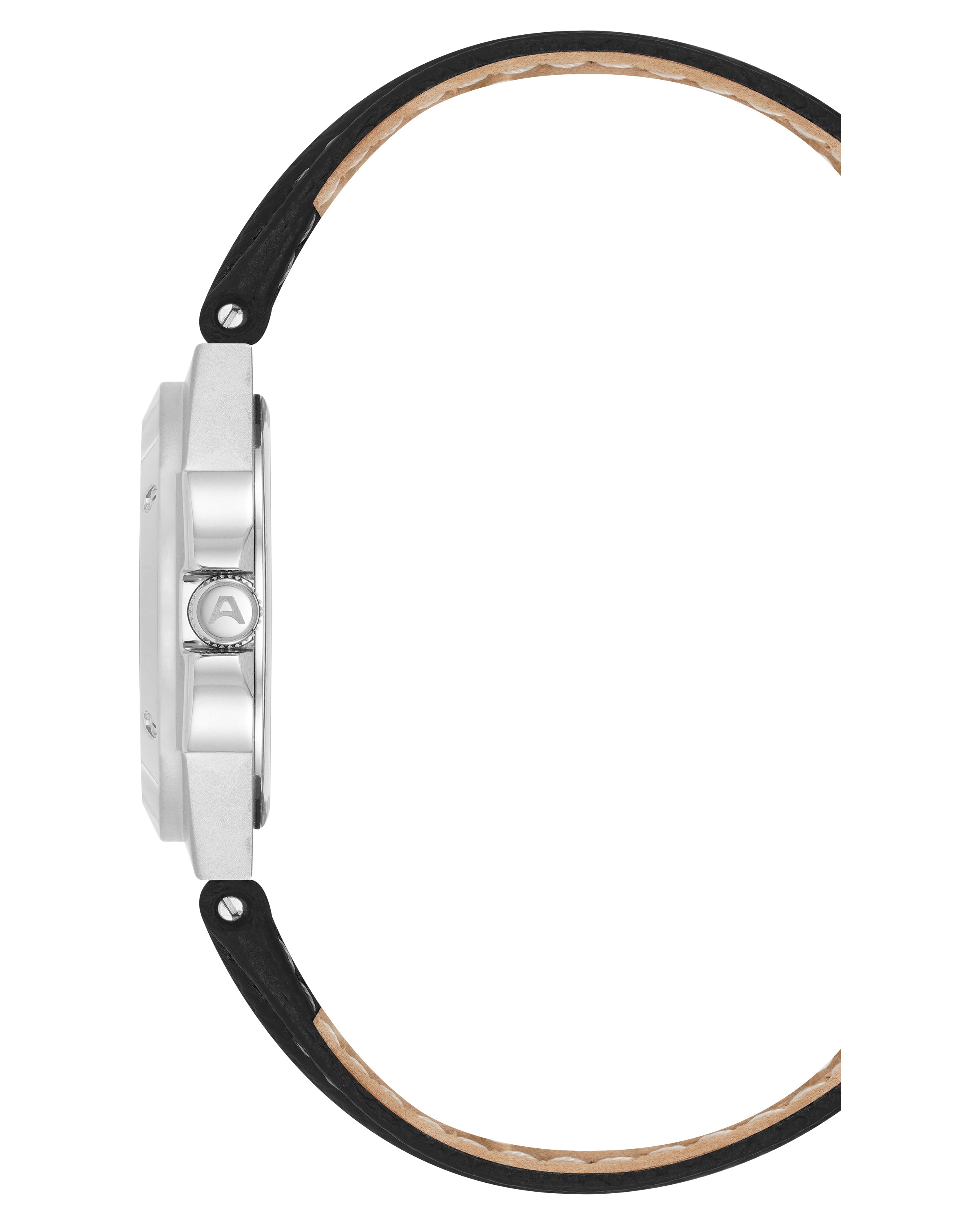 Armitron Parker 38mm herreklokke sølv/svart lær
