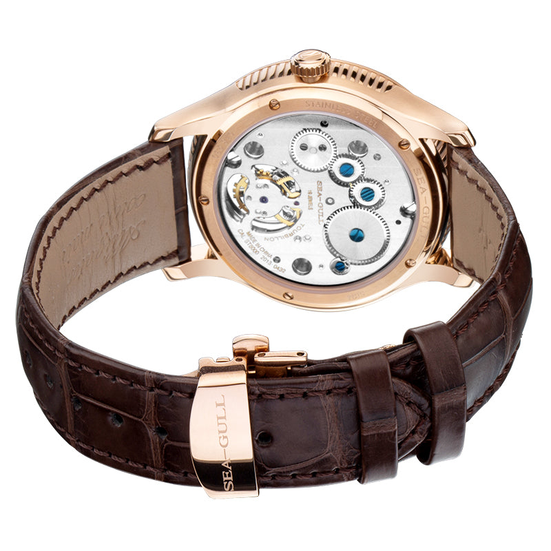 Sea-gull Heritage 518.930 herreklokke hvit/gull tourbillon