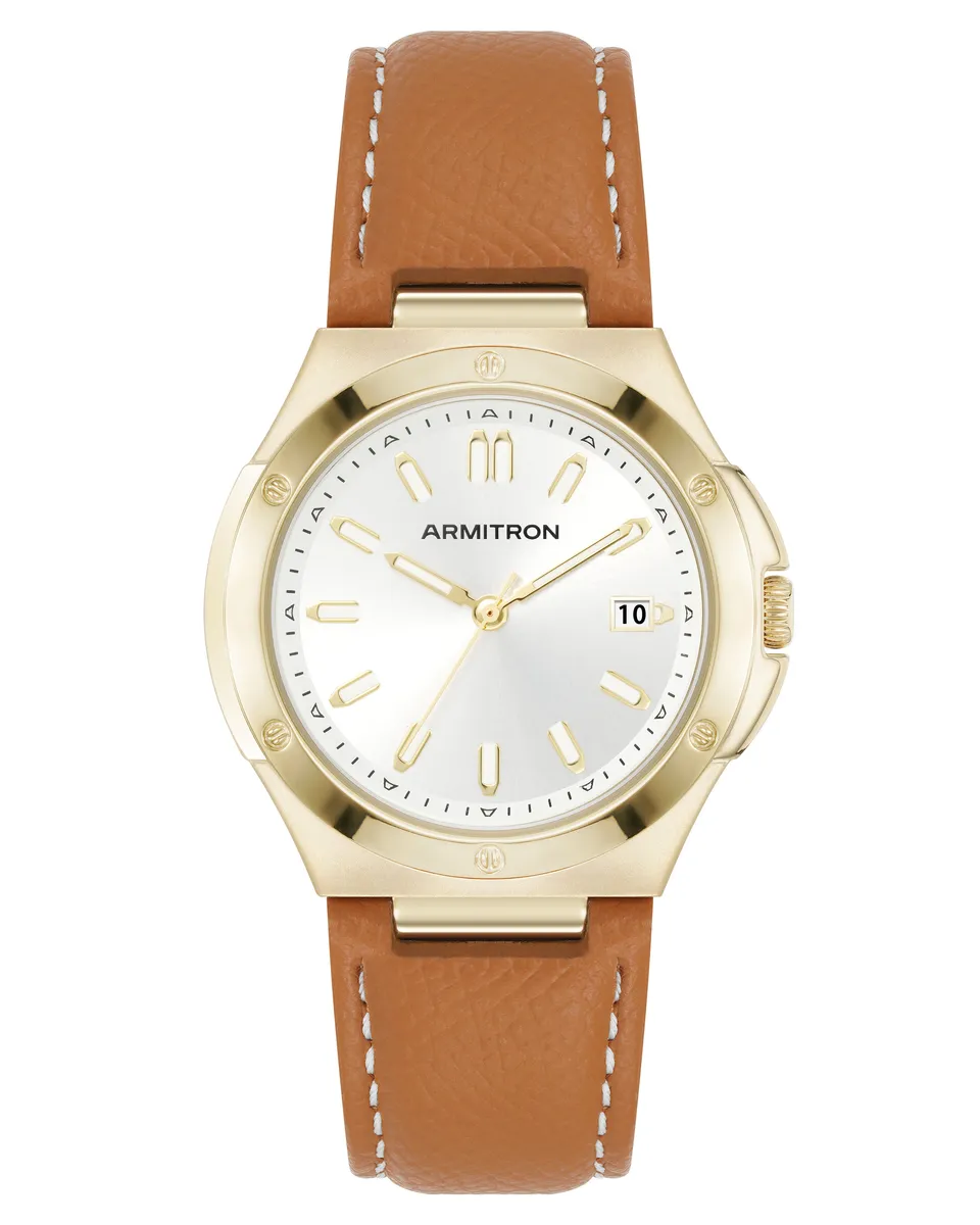 Armitron Parker 38mm herreklokke gull brun sølv