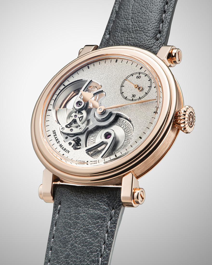 Speake-Marin Sandblasted Red Gold klokke rødgull åpen