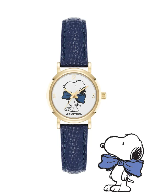 Armitron Peanuts Dressed to Nines 24mm dameklokke blå