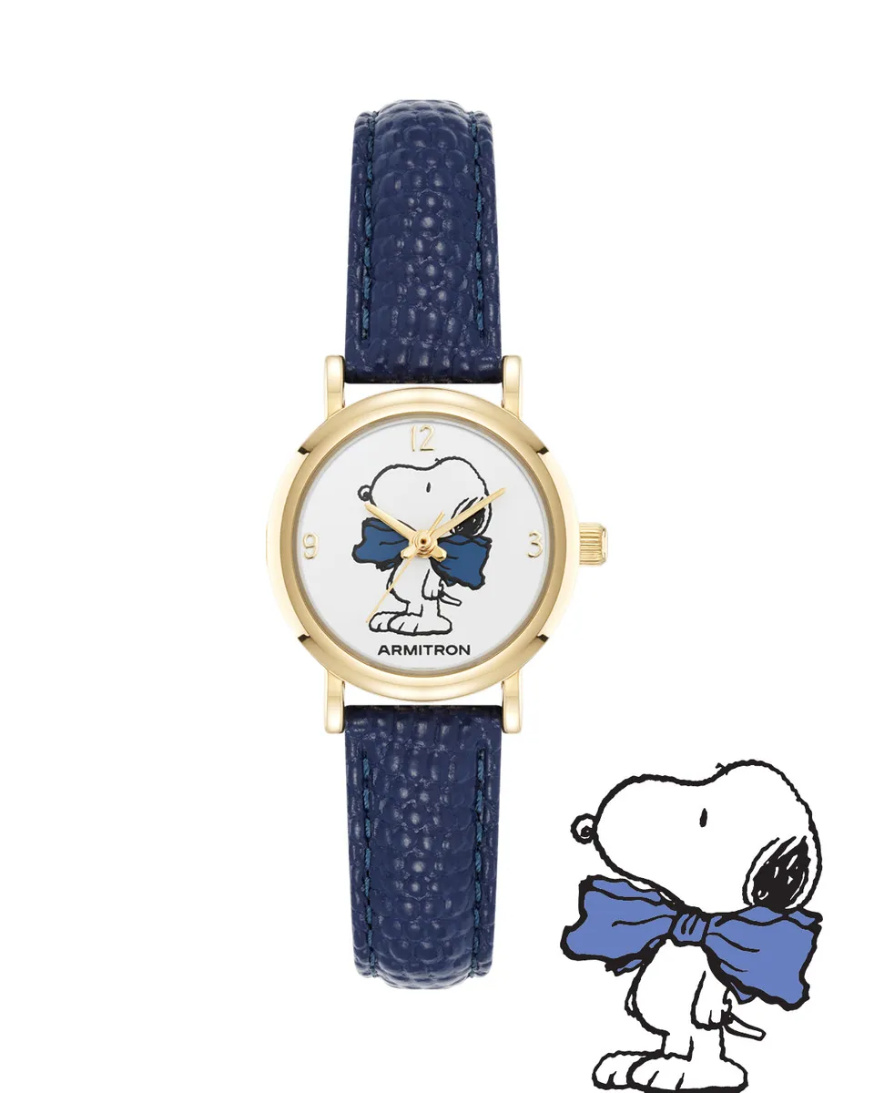 Armitron Peanuts Dressed to Nines 24mm dameklokke blå