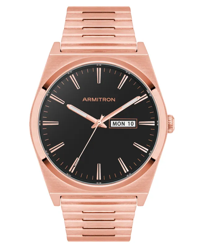 Armitron 1975 40mm herreklokke sort roségull stål