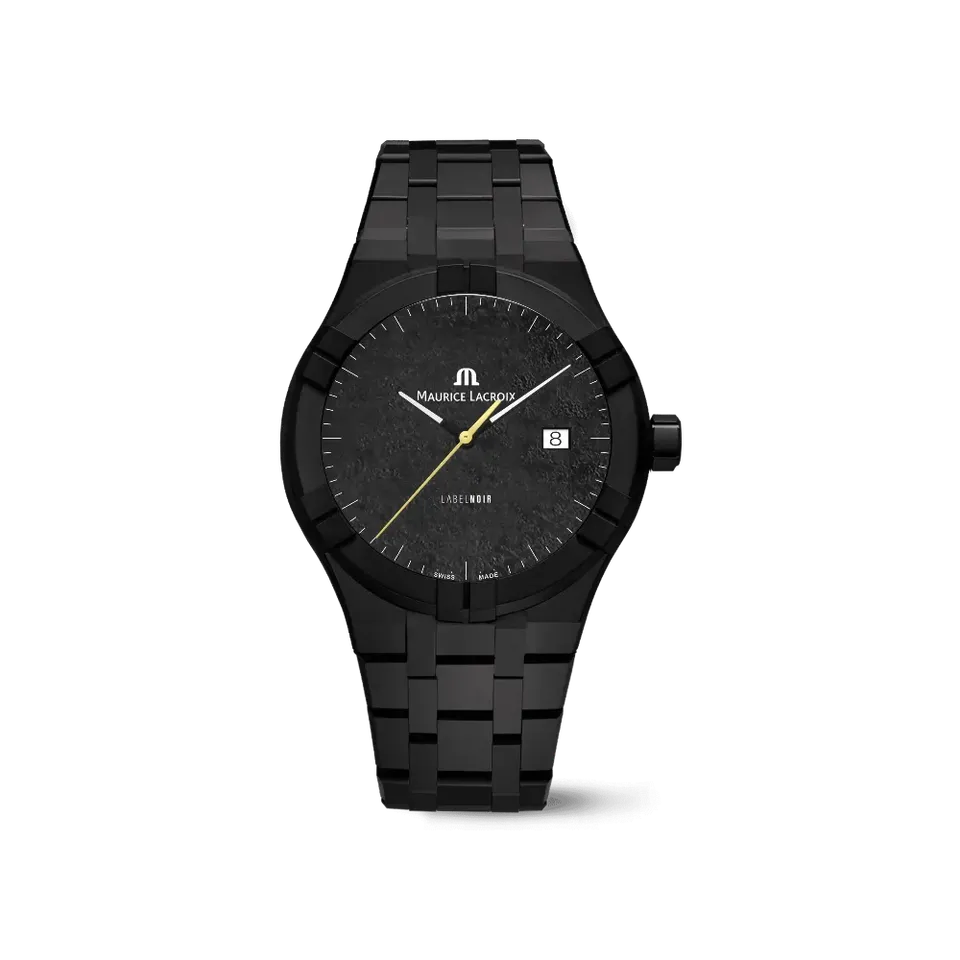 Label Noir Aikon Automatic 42MM klokke keramikk gul sekundviser