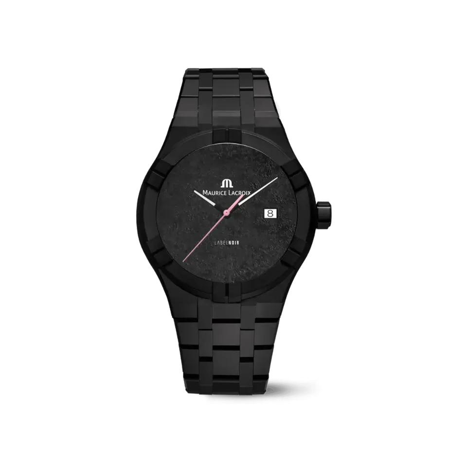 Label Noir Aikon Automatic 42MM klokke keramikk svart rosa viser