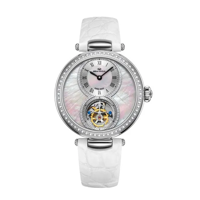 Sea-gull Artisan Heritage 718.11.7043VL dameklokke 38,5mm hvit