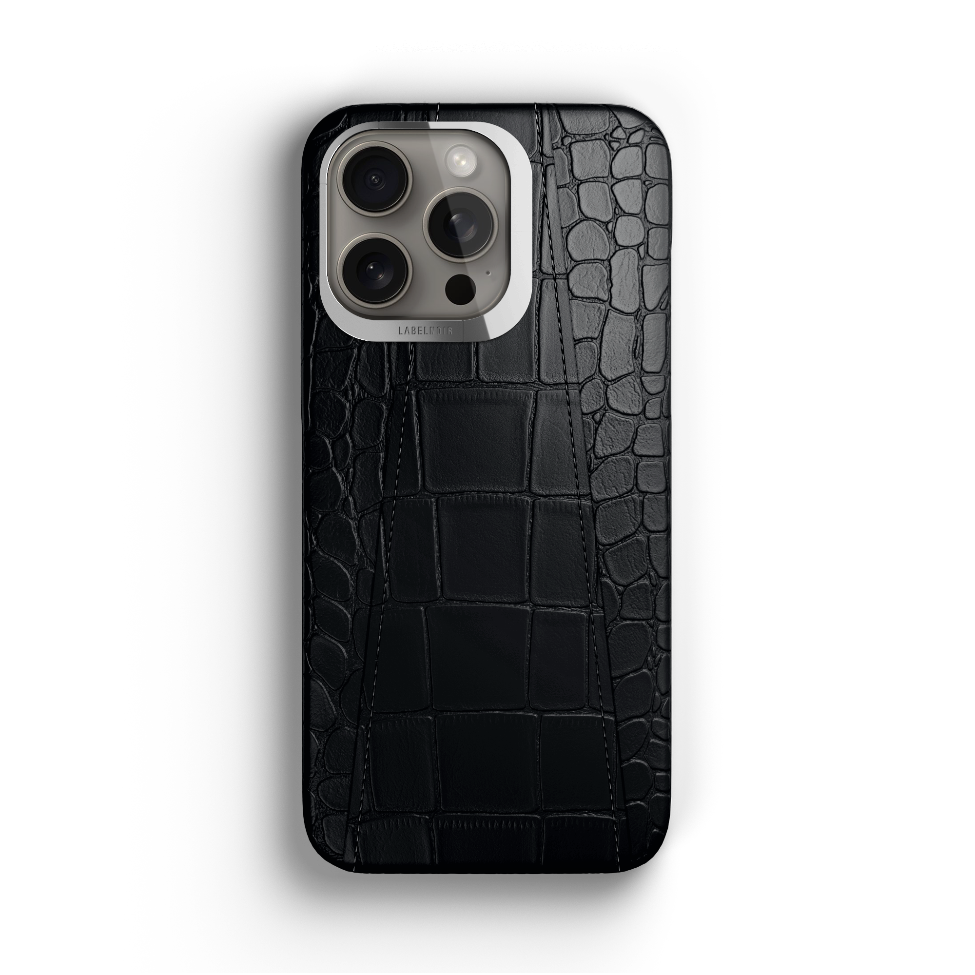 Label Noir Alligator iPhone 15 Pro deksel svart MagSafe