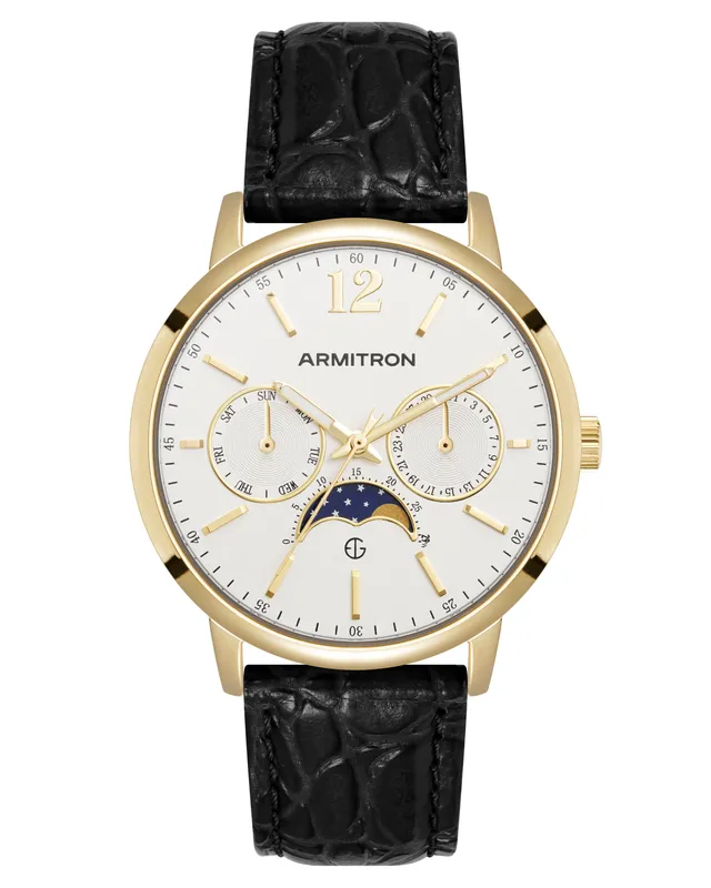Armitron Eugen herreklokke 42mm svart skinn jubileum