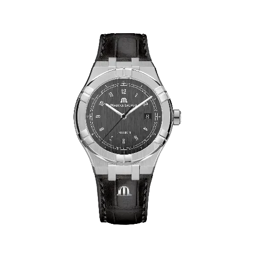 Label Noir Aikon Automatic 42MM klokke svart satin lær