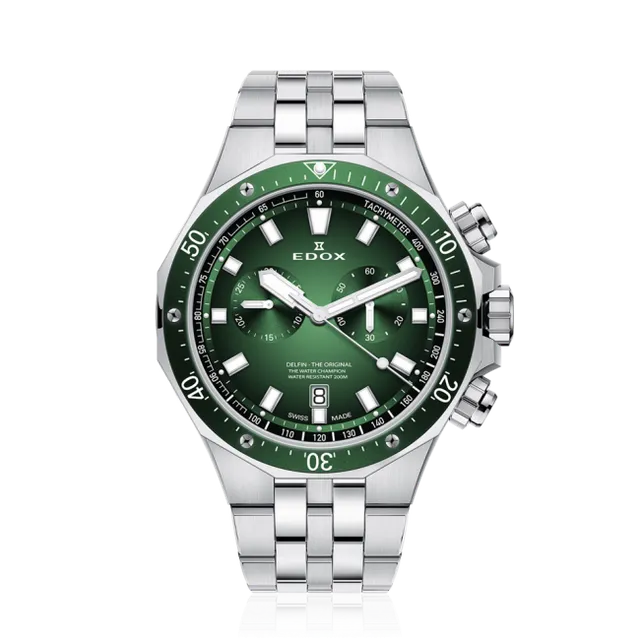 Edox Delfin Chronograph herreklokke vanntett