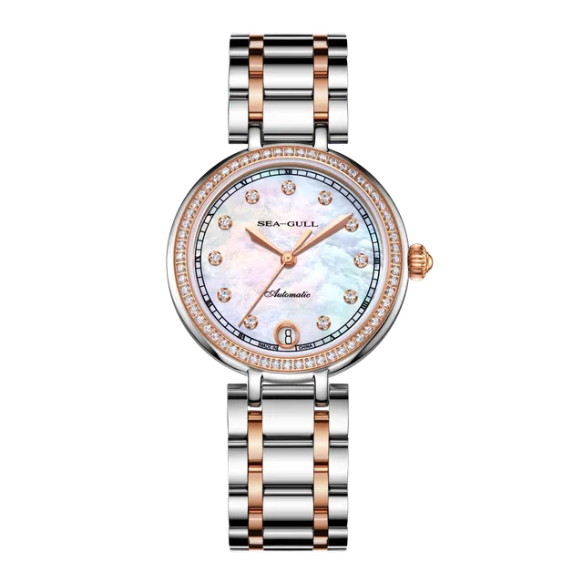 Sea-gull Lady's 217.15.1053L dameklokke hvitt perlemor 32mm