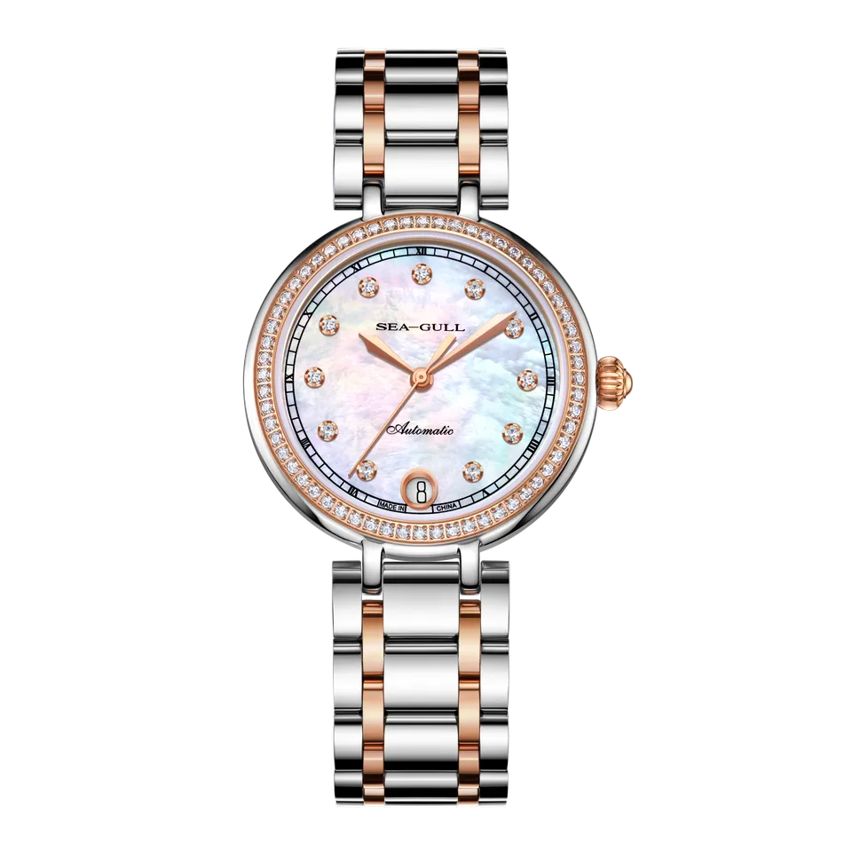 Sea-gull Lady's 217.15.1053L dameklokke hvitt perlemor 32mm