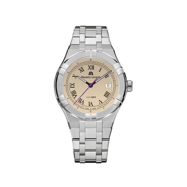 Label Noir Aikon Automatic 42MM klokke stål krem lenke