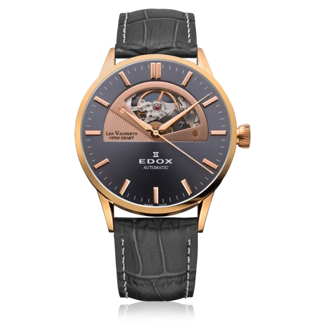 Edox Les Vauberts Open Heart Automatic herreklokke