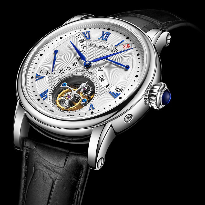 Sea-gull ST8004ZS tourbillon herreklokke hvit 43mm