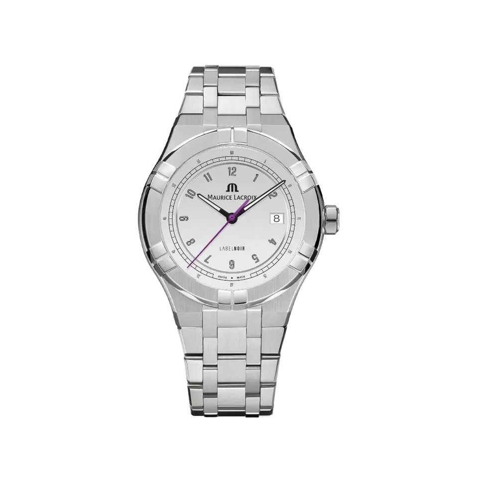 Label Noir Aikon Automatic 42MM klokke hvit microgroove stål