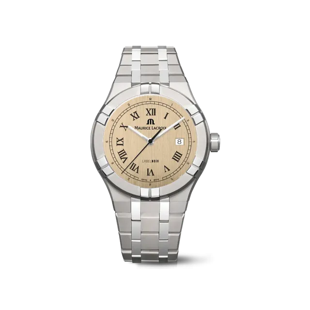 Label Noir Aikon Automatic 42MM armbåndsur titan krem