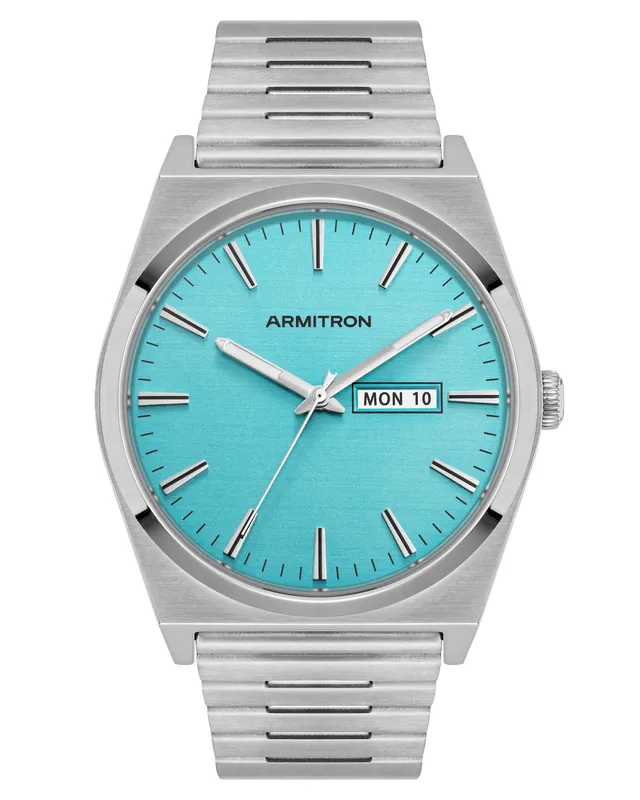 Armitron 1975 40mm herreklokke aqua sølvfarget