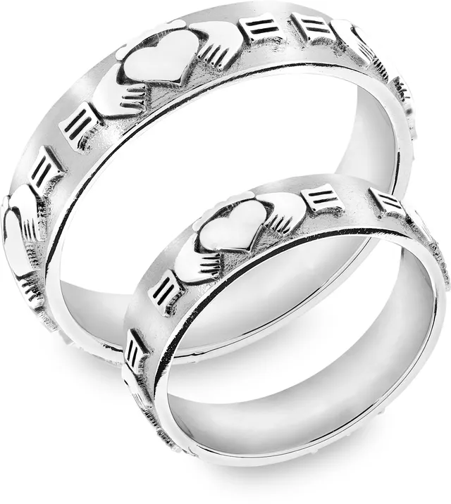 Snorre hjerte hender krone ring 5,5 mm hvitt gull