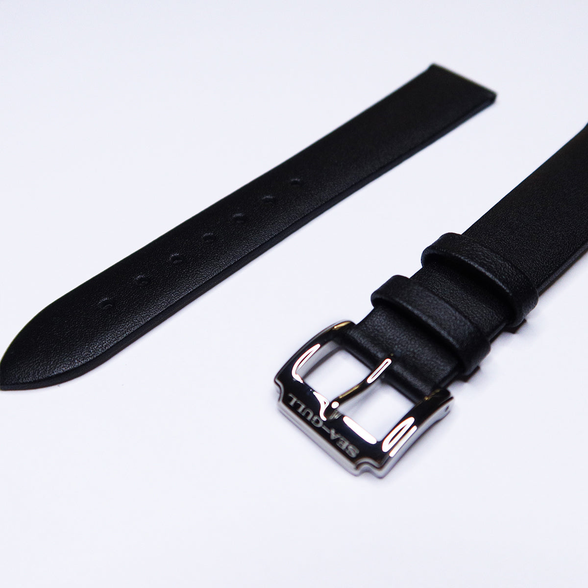 Sea-gull BD0237AB klokkerem skinn svart 18mm glatt