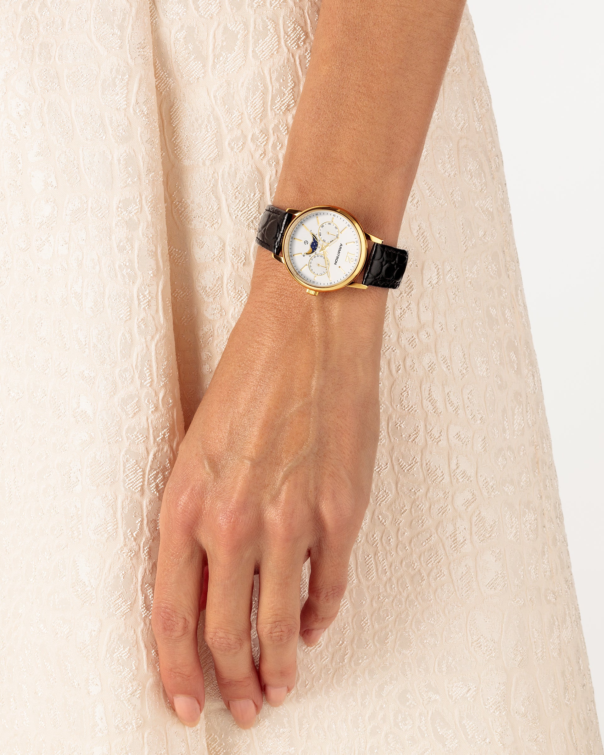 Armitron Eugen herreklokke 42mm svart skinn jubileum