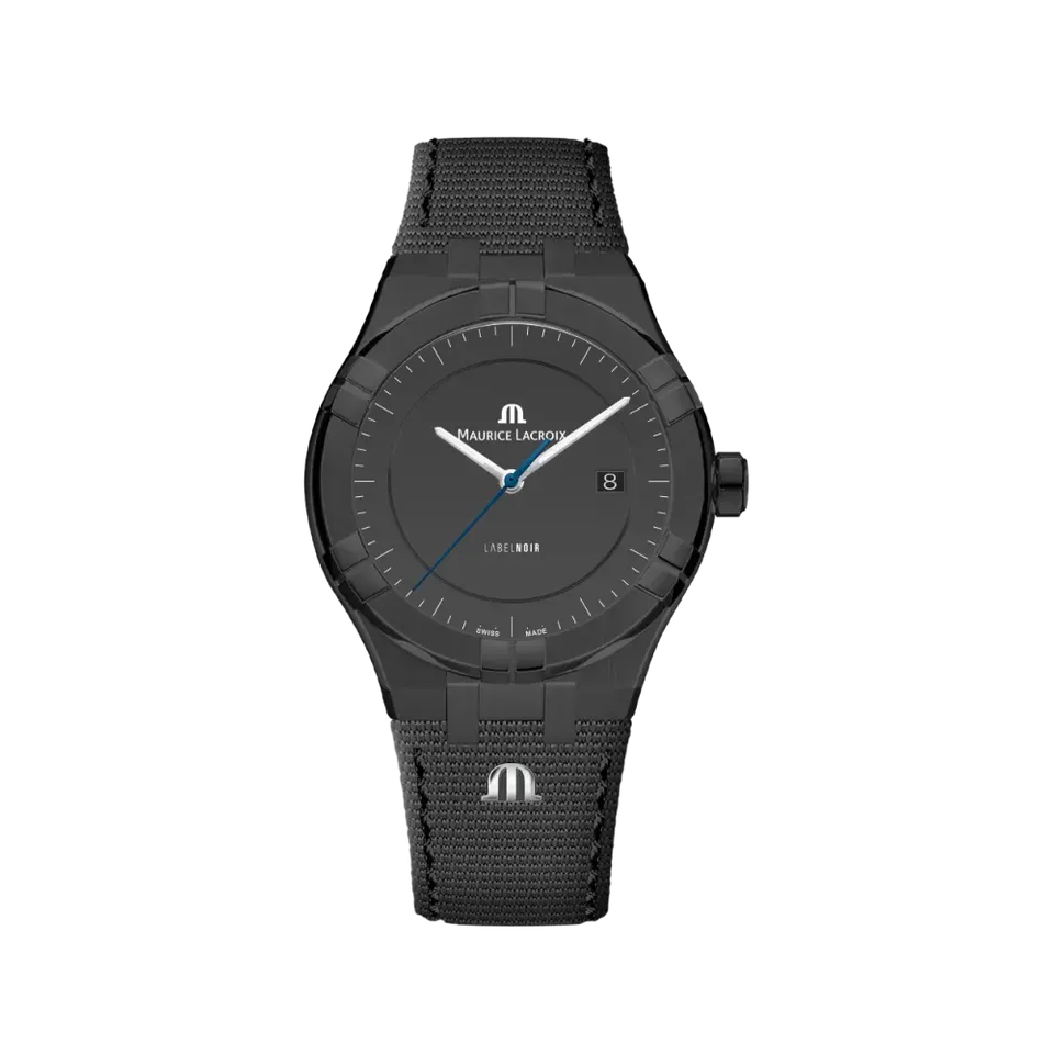 Label Noir Aikon Automatic 42MM klokke svart PVD tekstil