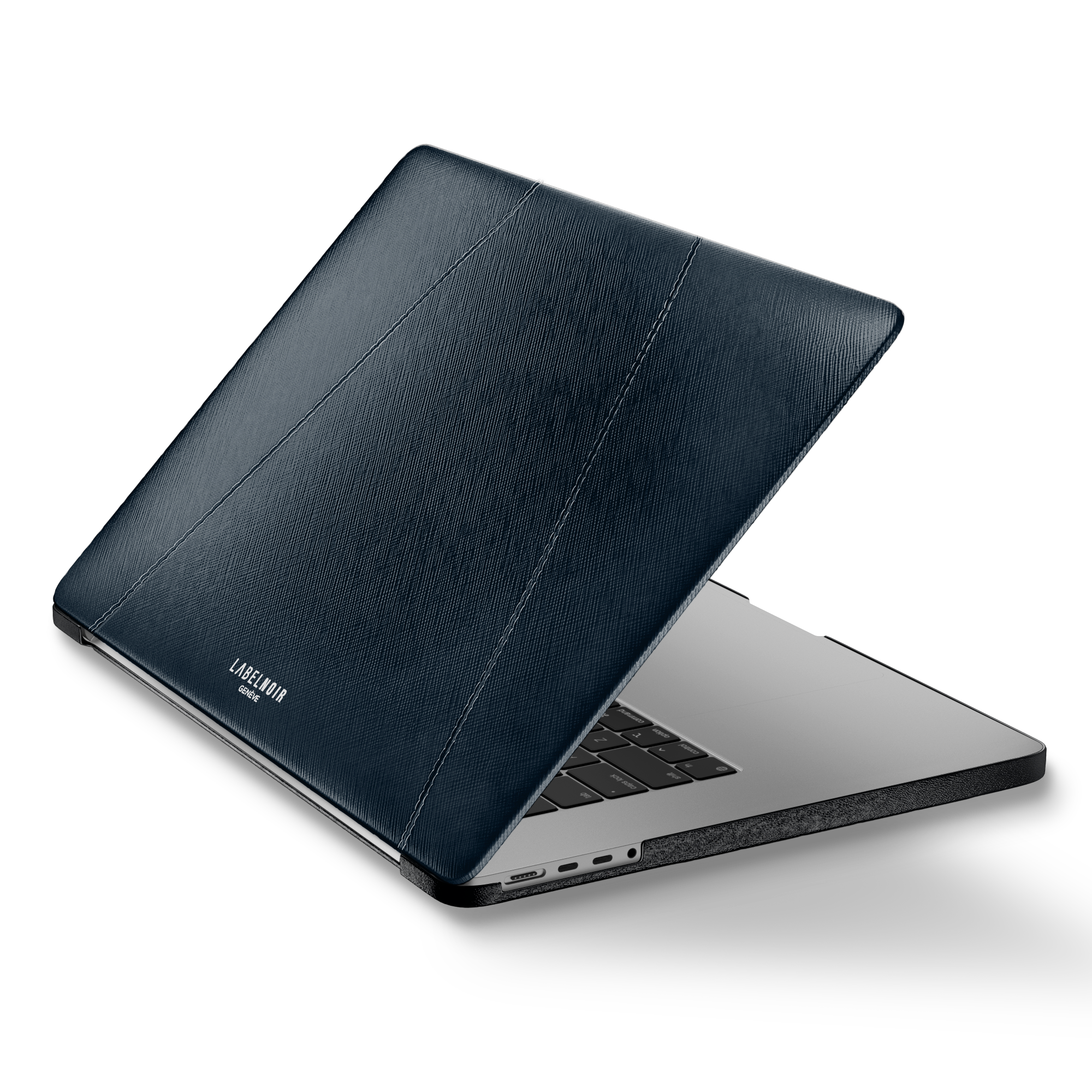 Label Noir Saffiano MacBook Pro 13 deksel skinn svart