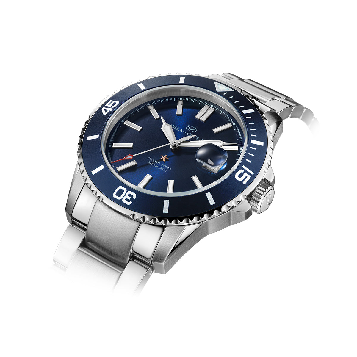 Sea-gull Ocean 816.32.1523 44mm dykkerklokke forstørret dato